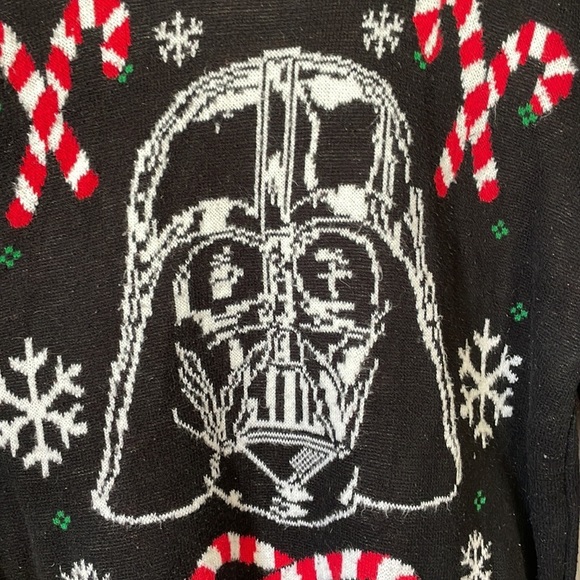 Star Wars Disney black green darth Vader ugly Christmas holiday sweater unisex L - Picture 4 of 16